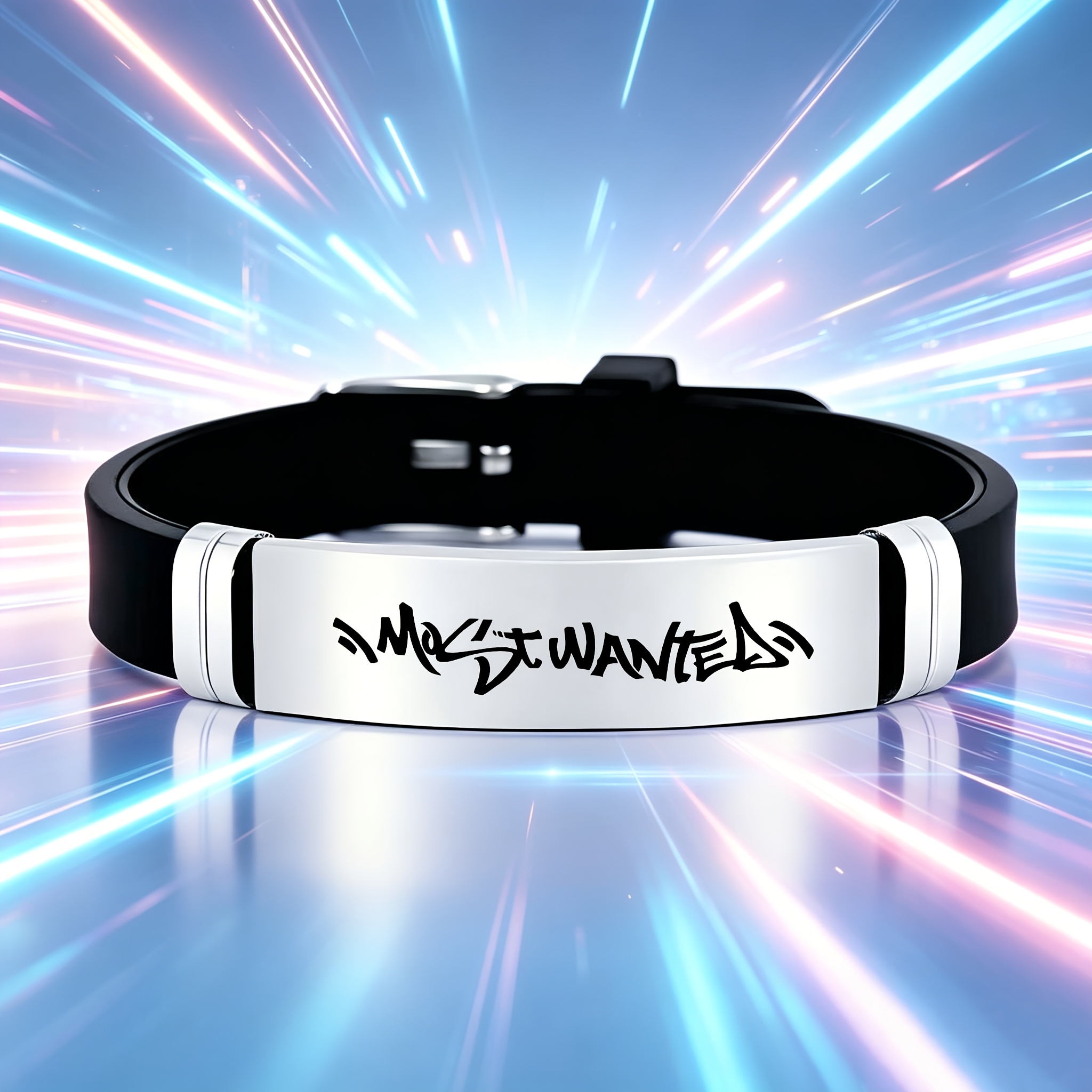 Trendy American Hip-hop Style Waterproof Silicone Bracelet